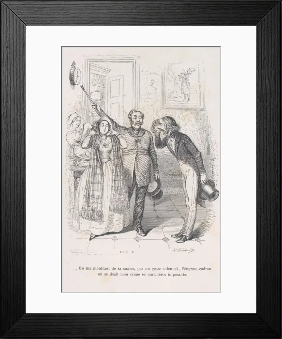 Framed Print : Pointing me to the evidence of my crime with his cane Framed Print : Pointing me to the evidence of my crime with his cane