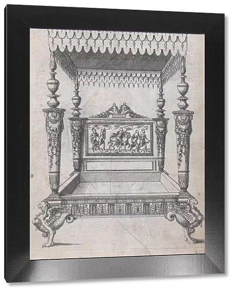Design for a Four Poster Bed, 1565-70. Creator: Jacques Androuet Du Cerceau