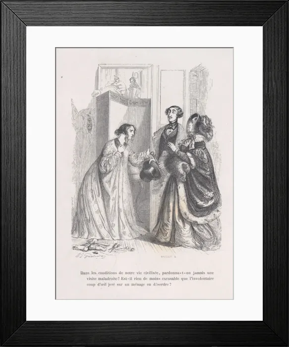 Framed Print : Did anyone ever forgive an awkward visit? from the Little Miseries of Human Life, 1843 Framed Print : Did anyone ever forgive an awkward visit? from the Little Miseries of Human Life, 1843