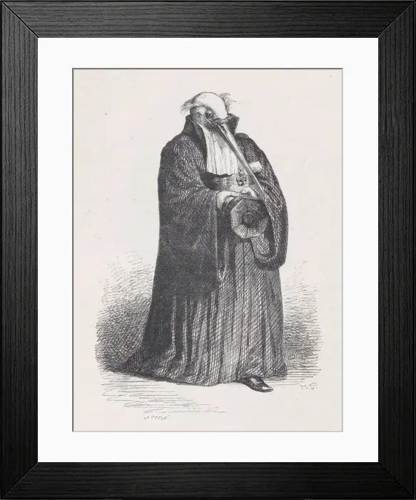 Framed Print : A Stork was called to the presidency... from Scenes from the Private and Public Lif Framed Print : A Stork was called to the presidency... from Scenes from the Private and Public Lif