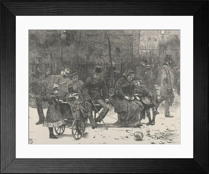 Framed Print : A Seat in St. Jamess Park, 1870. Creator: Joseph Swain Framed Print : A Seat in St. Jamess Park, 1870. Creator: Joseph Swain