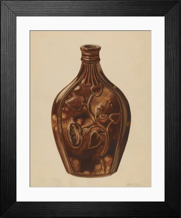 Framed Print : Flask, c. 1936. Creator: John Fisk