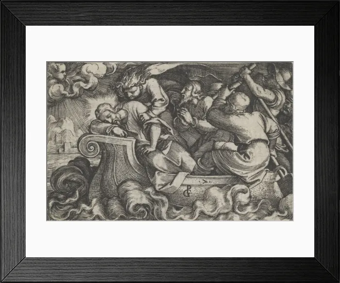 Framed Print : Christ Sleeping During the Storm on Lake Tiberias, from The Story of Christ, 1534-35 Framed Print : Christ Sleeping During the Storm on Lake Tiberias, from The Story of Christ, 1534-35