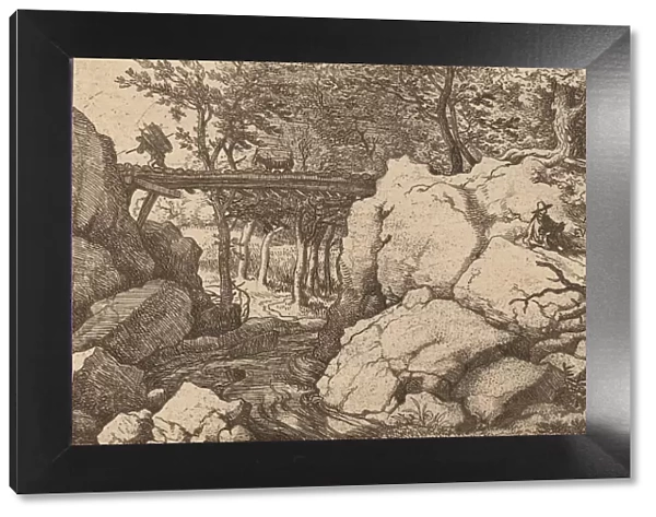 Goat on a small Bridge, probably c. 1645  /  1656. Creator: Allart van Everdingen