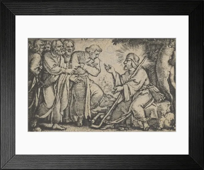 Framed Print : Christ Speaking to the Disciples, from The Story of Christ, 1534-35. Creator: Georg Pencz Framed Print : Christ Speaking to the Disciples, from The Story of Christ, 1534-35. Creator: Georg Pencz