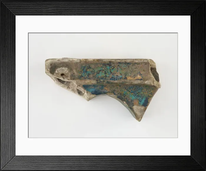 Framed Print : Corner tile, broken in two pieces, late 12th-early 13th century. Creator: Unknown Framed Print : Corner tile, broken in two pieces, late 12th-early 13th century. Creator: Unknown