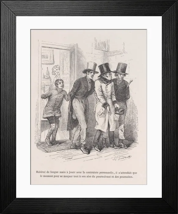 Framed Print : He was only waiting to make fun of the pursuer and the pursuit from the Little Miseries Framed Print : He was only waiting to make fun of the pursuer and the pursuit from the Little Miseries