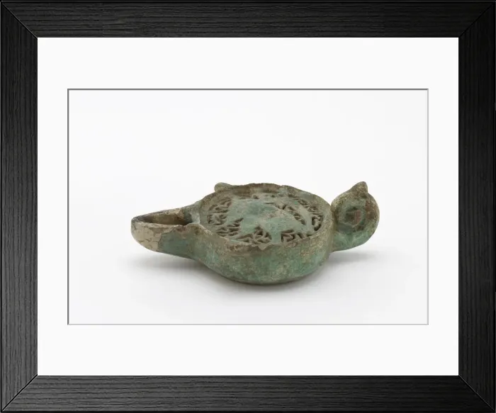Framed Print : Oil lamp, (12th-13th century?). Creator: Unknown Framed Print : Oil lamp, (12th-13th century?). Creator: Unknown