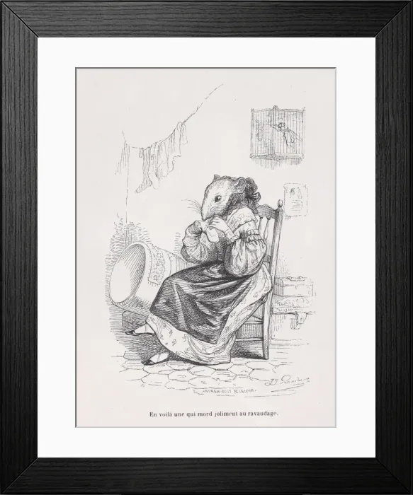 Framed Print : Here is one who mends by nicely biting from Scenes from the Private and Public Life Framed Print : Here is one who mends by nicely biting from Scenes from the Private and Public Life