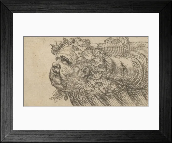 Framed Print : Head of a Child on the Bow of a Ship, from Divers Masques, ca. 1635-45 Framed Print : Head of a Child on the Bow of a Ship, from Divers Masques, ca. 1635-45