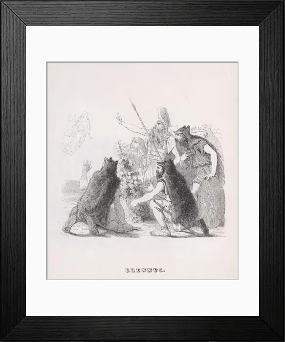 Framed Print : Brennus from The Complete Works of Beranger, 1836. Creators: Auguste Raffet Framed Print : Brennus from The Complete Works of Beranger, 1836. Creators: Auguste Raffet
