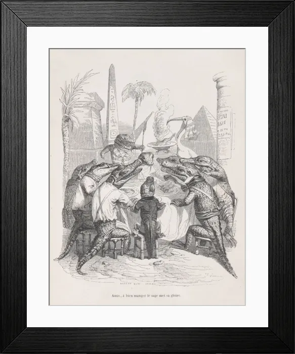 Framed Print : Friends, the wise one places his glory in eating well from Scenes from the Private Framed Print : Friends, the wise one places his glory in eating well from Scenes from the Private