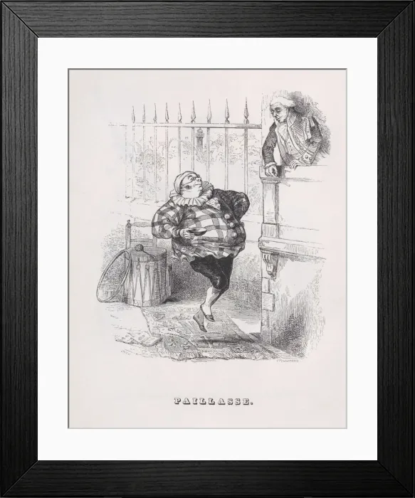 Framed Print : Clown from The Complete Works of Beranger, 1836. Creator: John Thompson Framed Print : Clown from The Complete Works of Beranger, 1836. Creator: John Thompson