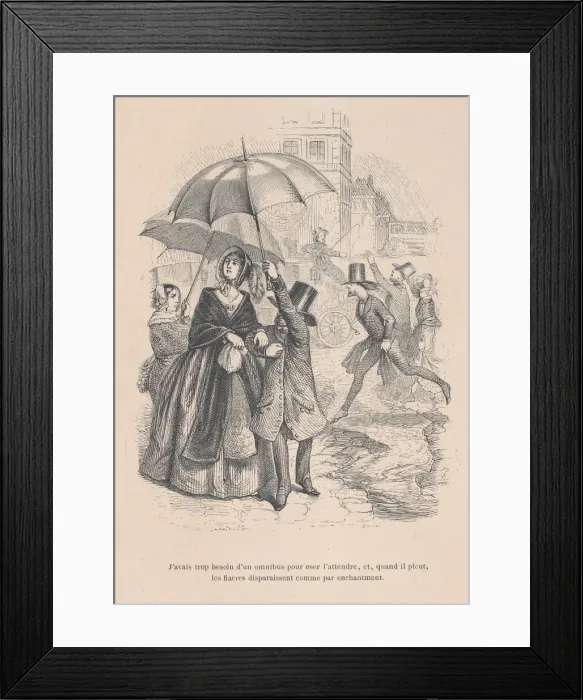 Framed Print : I was in too much need of an omnibus, but as soon as it starts raining Framed Print : I was in too much need of an omnibus, but as soon as it starts raining