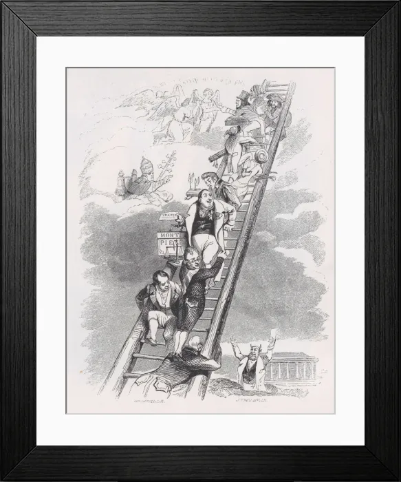 Framed Print : Jacobs Ladder from The Complete Works of Beranger, 1836. Creator: John Thompson Framed Print : Jacobs Ladder from The Complete Works of Beranger, 1836. Creator: John Thompson