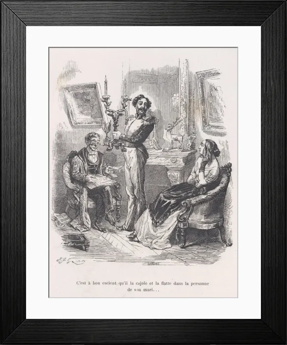 Framed Print : It is good that he coaxes and flatters her in front of her husband Framed Print : It is good that he coaxes and flatters her in front of her husband