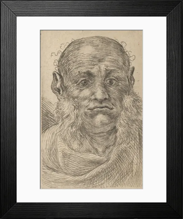 Framed Print : Mask of a Bald Man with Tufty Sideburns, from Divers Masques, ca. 1635-45 Framed Print : Mask of a Bald Man with Tufty Sideburns, from Divers Masques, ca. 1635-45
