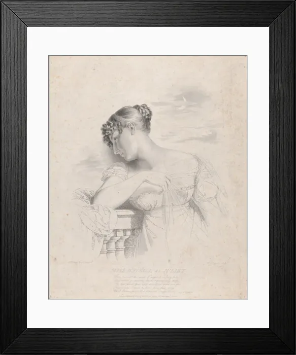 Framed Print : Miss O Neill as Juliet, May 30, 1816. Creator: Frederick Christian Lewis Framed Print : Miss O Neill as Juliet, May 30, 1816. Creator: Frederick Christian Lewis