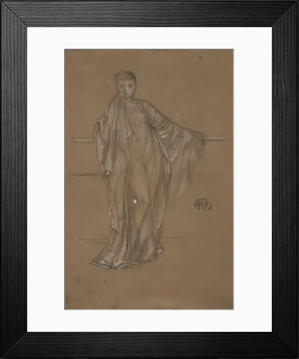 Framed Print : Draped Figure at a Railing, 1868-1870. Creator: James Abbott McNeill Whistler Framed Print : Draped Figure at a Railing, 1868-1870. Creator: James Abbott McNeill Whistler