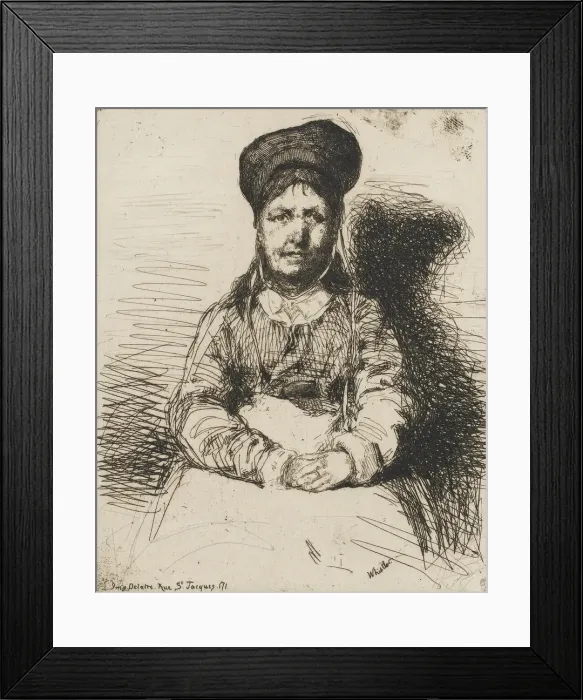 Framed Print : La Retameuse. One of the Twelve Etchings from Nature (The French Set), 1858 Framed Print : La Retameuse. One of the Twelve Etchings from Nature (The French Set), 1858