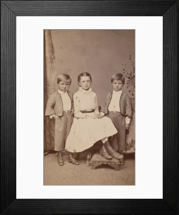 Framed Print : Group Portrait of Herman Henry Diebitsch Children - Emil, Josephine (Josie), and Henry Framed Print : Group Portrait of Herman Henry Diebitsch Children - Emil, Josephine (Josie), and Henry