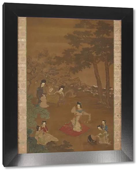 Dancer and Musicians in a Garden, Qing dynasty, 18th century. Creator: Unknown