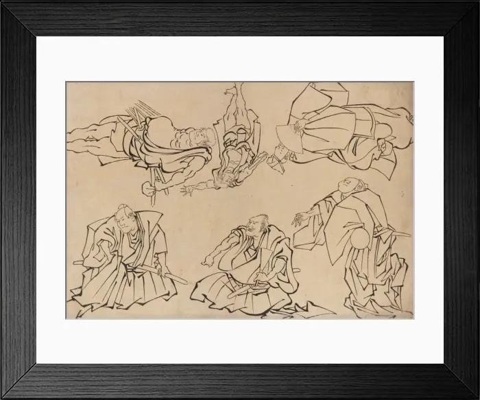 Framed Print : Kabuki actors, late 18th-early 19th century. Creator: Hokusai Framed Print : Kabuki actors, late 18th-early 19th century. Creator: Hokusai