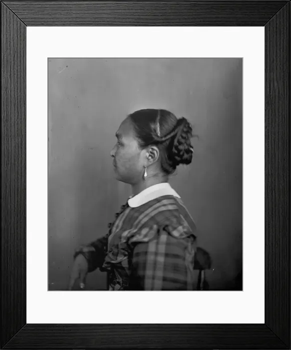 Framed Print : Profile Portrait of Unidentified Woman, 1880s. Creator: United States National Museum Framed Print : Profile Portrait of Unidentified Woman, 1880s. Creator: United States National Museum