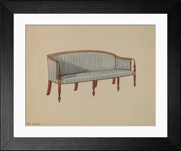 Framed Print : Sofa, 1936. Creator: John Dieterich Framed Print : Sofa, 1936. Creator: John Dieterich
