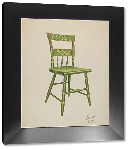 Stencilled Chair - One of Set of Six, 1938. Creator: Lawrence Flynn