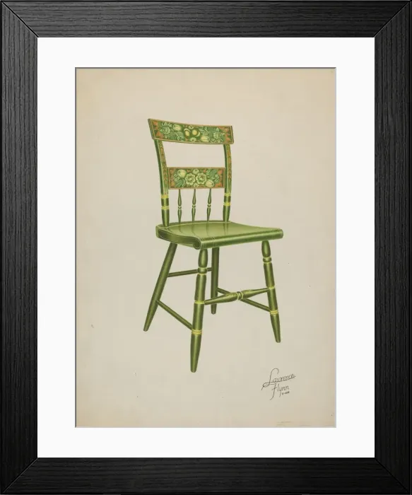 Framed Print : Stencilled Chair - One of Set of Six, 1938. Creator: Lawrence Flynn Framed Print : Stencilled Chair - One of Set of Six, 1938. Creator: Lawrence Flynn