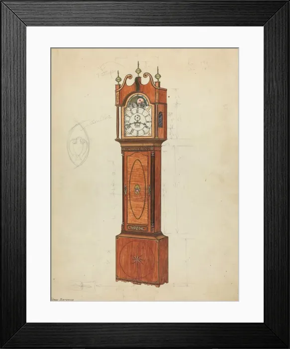 Framed Print : Tall Clock, c. 1935. Creator: John Dieterich