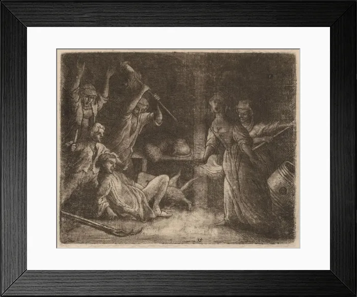 Framed Print : The Cat Trapped and Beaten, probably c. 1645 / 1656. Creator: Allart van Everdingen Framed Print : The Cat Trapped and Beaten, probably c. 1645 / 1656. Creator: Allart van Everdingen
