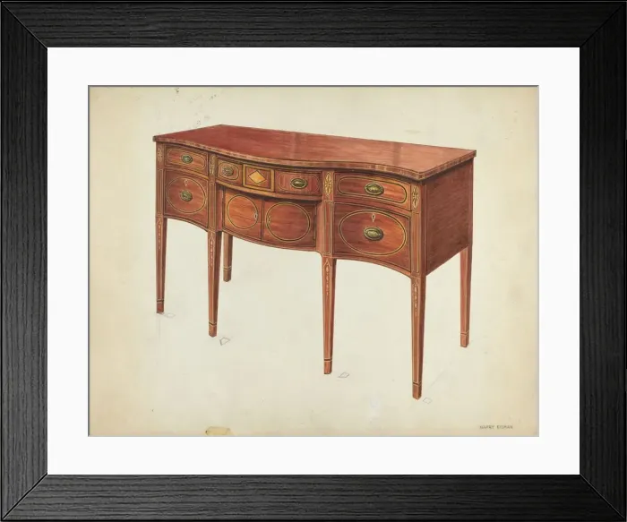 Framed Print : Sideboard, c. 1953. Creator: Harry Eisman Framed Print : Sideboard, c. 1953. Creator: Harry Eisman