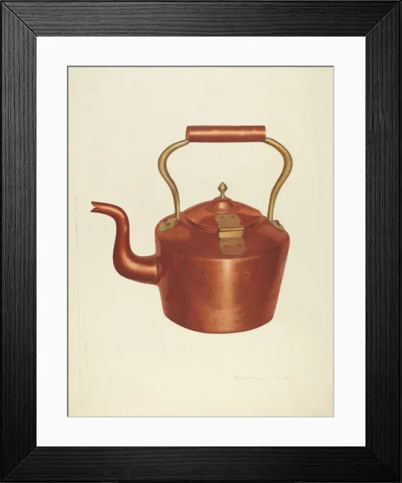 Framed Print : Tea Kettle, c. 1939. Creator: Edward L Loper Framed Print : Tea Kettle, c. 1939. Creator: Edward L Loper