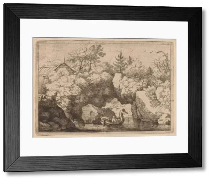 Framed Print : Skiff under a Cleft Rock, probably c. 1645 / 1656. Creator: Allart van Everdingen Framed Print : Skiff under a Cleft Rock, probably c. 1645 / 1656. Creator: Allart van Everdingen