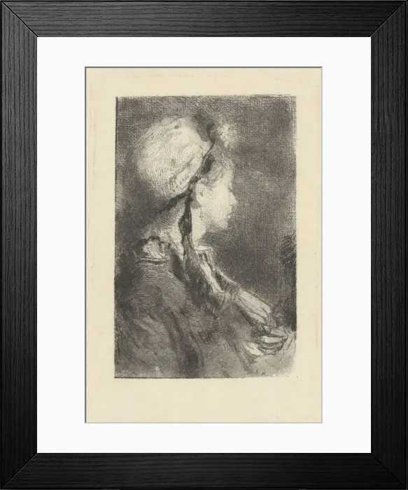 Framed Print : The Artists Wife in Profile Facing Right, c. 1880. Creator: Mose, Bianchi Framed Print : The Artists Wife in Profile Facing Right, c. 1880. Creator: Mose, Bianchi