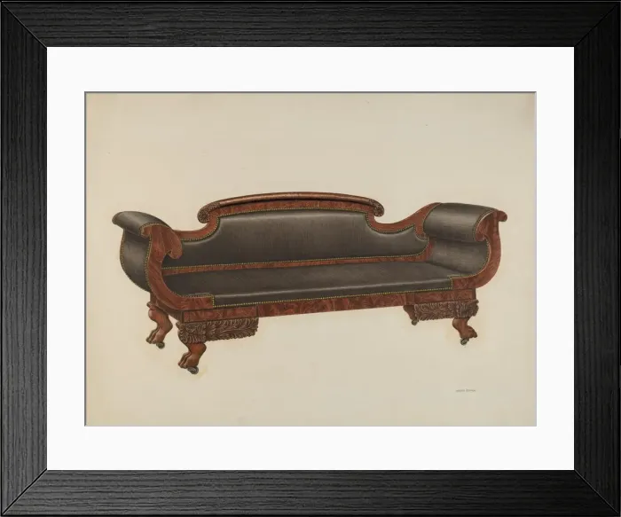 Framed Print : Sofa, c. 1940. Creator: Harry Eisman Framed Print : Sofa, c. 1940. Creator: Harry Eisman