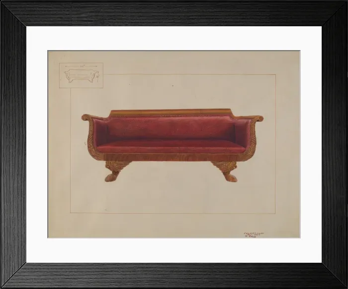 Framed Print : Sofa, c. 1937. Creator: Edward L Loper Framed Print : Sofa, c. 1937. Creator: Edward L Loper