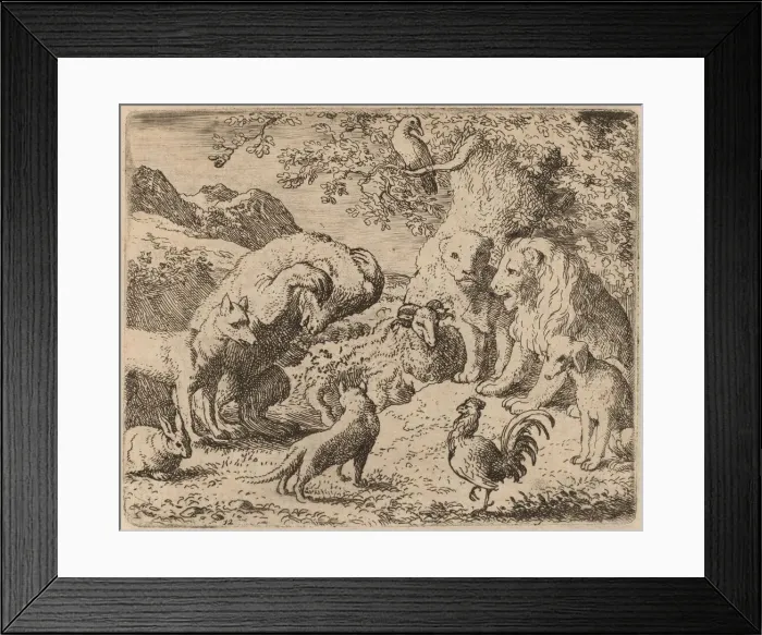 Framed Print : The Bear Beseeches the Lion for Justice, probably c. 1645 / 1656 Framed Print : The Bear Beseeches the Lion for Justice, probably c. 1645 / 1656