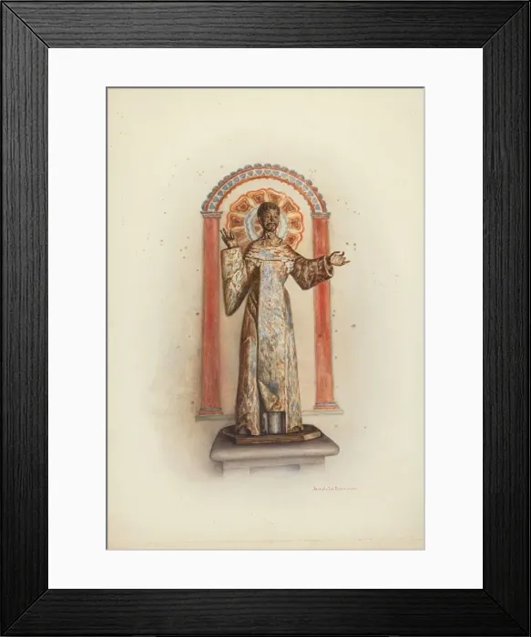 Framed Print : Statue of Santo (probably St. Dominic), 1941. Creator: Juanita Donahoo Framed Print : Statue of Santo (probably St. Dominic), 1941. Creator: Juanita Donahoo