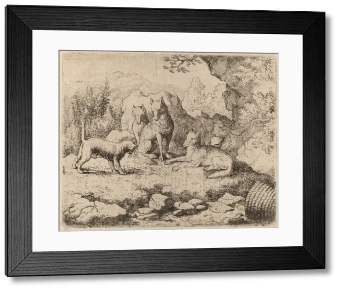 Framed Print : The Cat Sent as Messenger, probably c. 1645 / 1656. Creator: Allart van Everdingen Framed Print : The Cat Sent as Messenger, probably c. 1645 / 1656. Creator: Allart van Everdingen