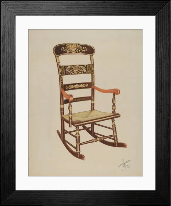 Framed Print : Stencilled Rocker, 1938. Creator: Lawrence Flynn Framed Print : Stencilled Rocker, 1938. Creator: Lawrence Flynn