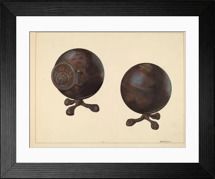 Framed Print : The Globe Coin Bank, c. 1938. Creator: William O. Fletcher Framed Print : The Globe Coin Bank, c. 1938. Creator: William O. Fletcher