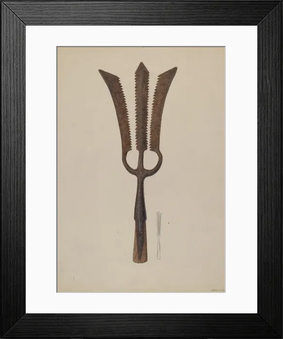 Framed Print : Sturgeon Spear, c. 1938. Creator: Samuel Faigin Framed Print : Sturgeon Spear, c. 1938. Creator: Samuel Faigin
