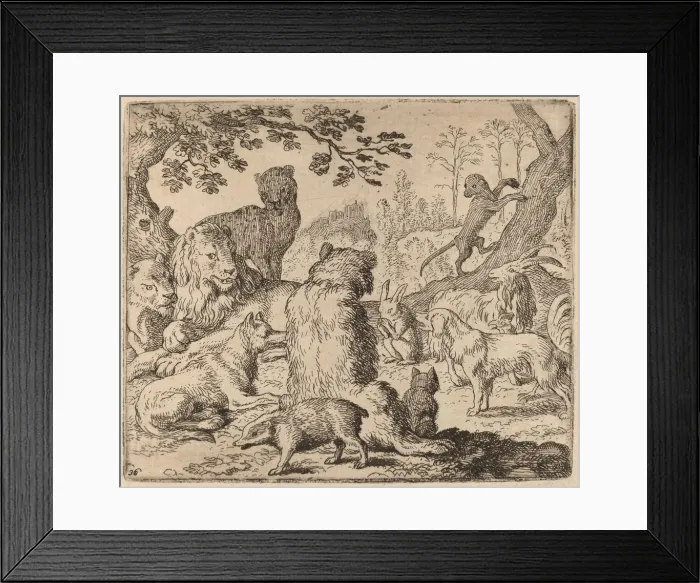 Framed Print : The Lion Orders a Mass Assault on Reynard, probably c. 1645 / 1656 Framed Print : The Lion Orders a Mass Assault on Reynard, probably c. 1645 / 1656