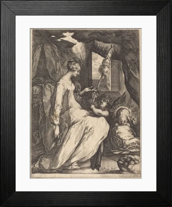 Framed Print : The Madonna Spinning, 1615. Creator: Jacques Bellange Framed Print : The Madonna Spinning, 1615. Creator: Jacques Bellange