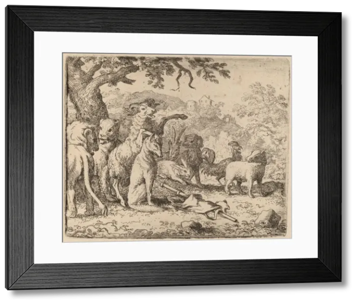 Framed Print : The Ram Blesses Reynard, probably c. 1645 / 1656. Creator: Allart van Everdingen Framed Print : The Ram Blesses Reynard, probably c. 1645 / 1656. Creator: Allart van Everdingen