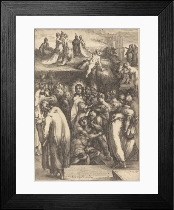 Framed Print : The Raising of Lazarus. Creator: Jacques Bellange Framed Print : The Raising of Lazarus. Creator: Jacques Bellange