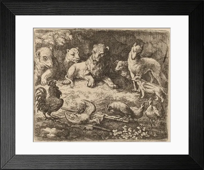 Framed Print : The Rooster Charges Reynard, probably c. 1645 / 1656. Creator: Allart van Everdingen Framed Print : The Rooster Charges Reynard, probably c. 1645 / 1656. Creator: Allart van Everdingen